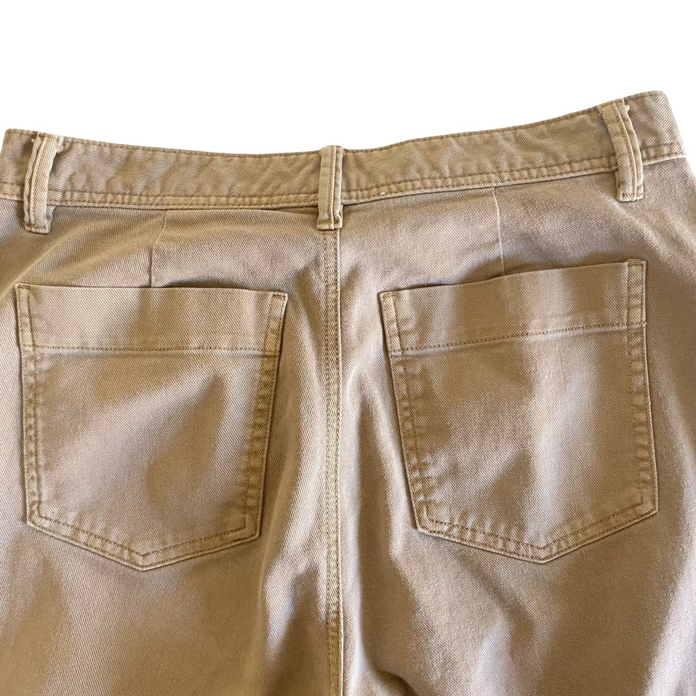 Gap High Rise Wide Leg Crop Khaki Pants Women Size 10 Cotton Twill - Picture 9 of 15